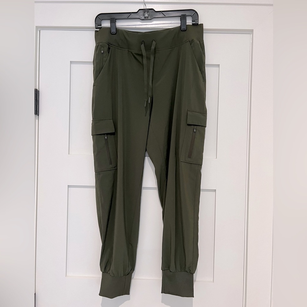 Nylon olive green joggers size XL worn once